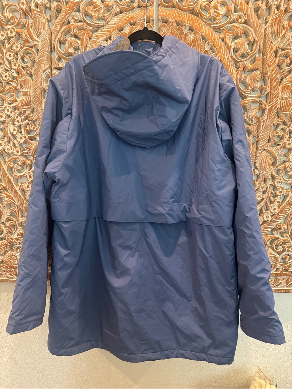 Lands’ End Men’s Hooded Rain Jacket Blue Medium-Lightweight Waterproof NWOT - Picture 3 of 15